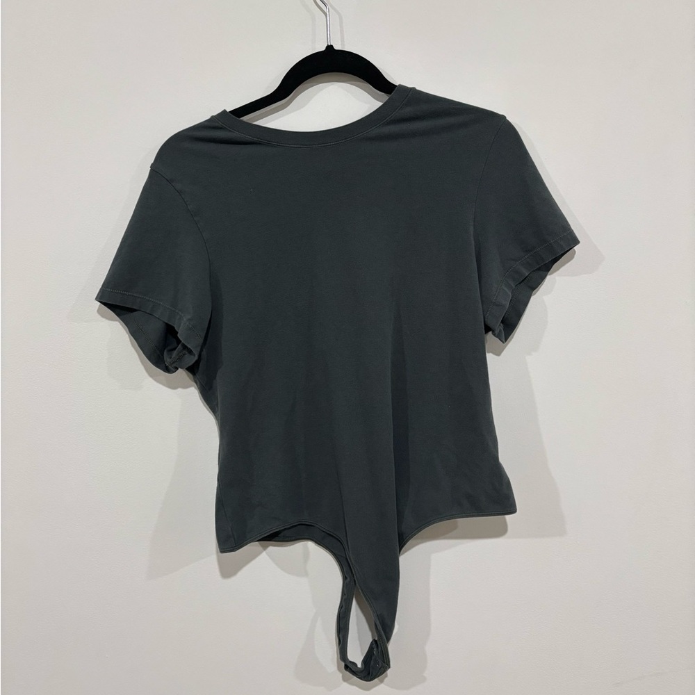 SKIMS Fits Everybody T-Shirt Bodysuit in a dark grey/deep sea